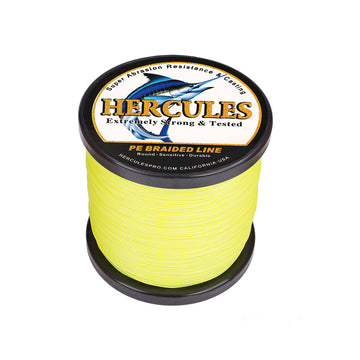 500M 547Yds Fluorescent Yellow 10lb-300lb HERCULES PE braid Fishing Line 8 Strands HERCULES
